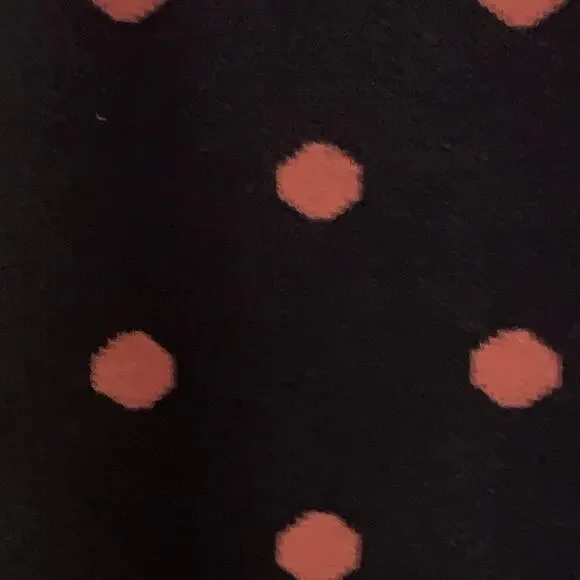 Loft Black with Brown Polka Dots Stretch Knit Skirt Size Medium - Picture 5 of 9